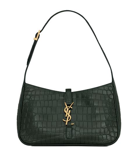 ysl croc embossed shoulder bag.